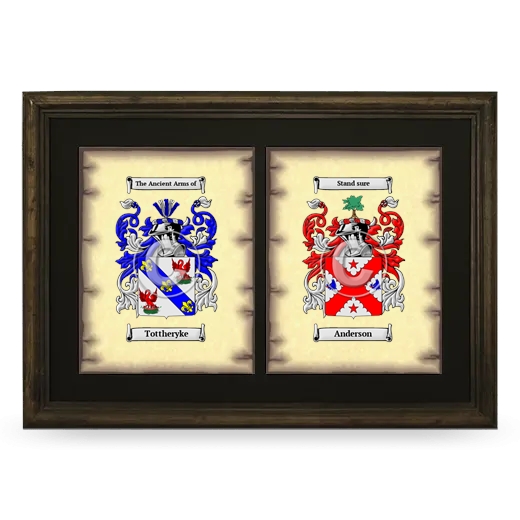 Double Coat of Arms Framed - Brown