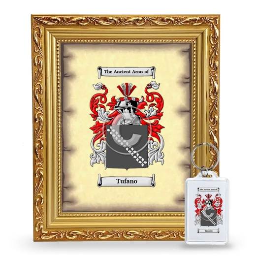 Tufano Framed Coat of Arms and Keychain - Gold