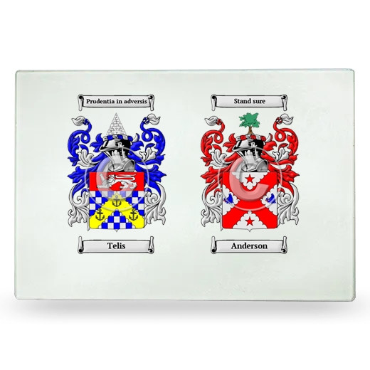 Double Coat of Arms Glass Cutting Board