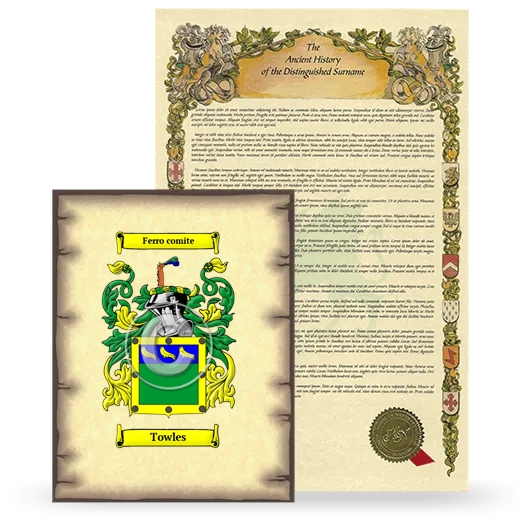 Towles Coat of Arms and Surname History Package