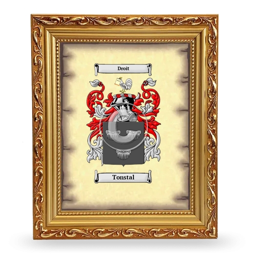 Tonstal Coat of Arms Framed - Gold