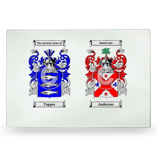 Double Coat of Arms Glass Cutting Board