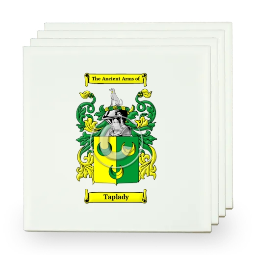 Taplady Set of Four Small Tiles with Coat of Arms