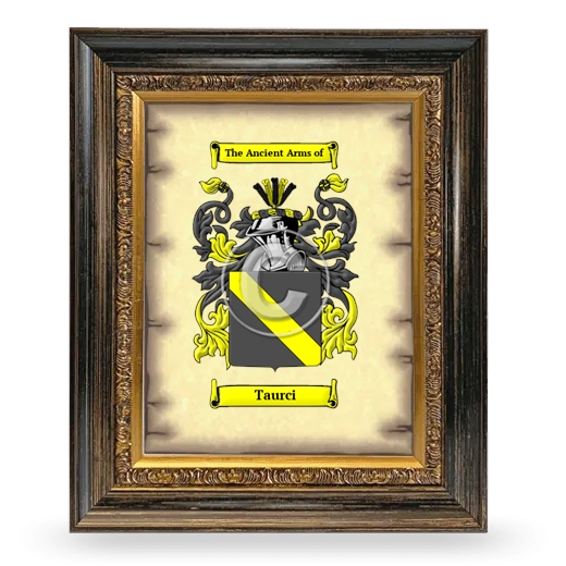 Taurci Coat of Arms Framed - Heirloom