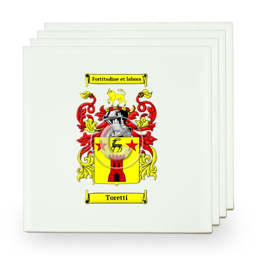 Toretti Set of Four Small Tiles with Coat of Arms
