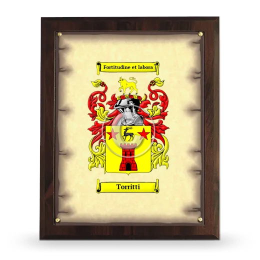 Torritti Coat of Arms Plaque