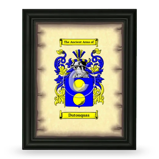 Dutouquas Coat of Arms Framed - Black