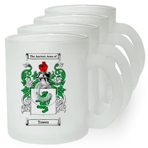 Towes Set of 4 Frosted Glass Mugs