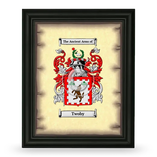 Twohy Coat of Arms Framed - Black