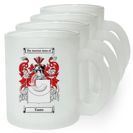 Toote Set of 4 Frosted Glass Mugs