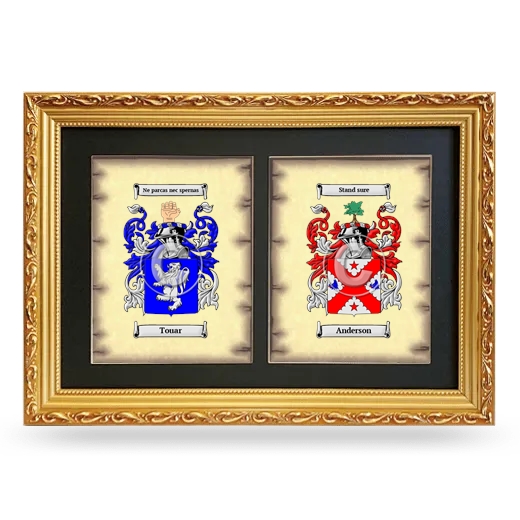 Double Coat of Arms Framed - Gold