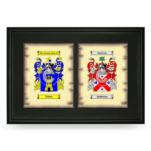 Double Coat of Arms Framed - Black