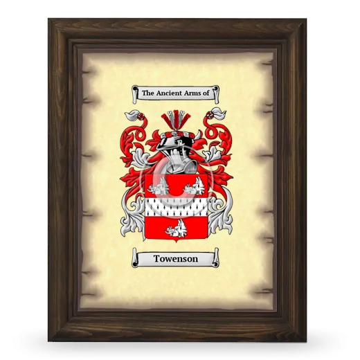 Towenson Coat of Arms Framed - Brown