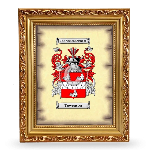 Towenson Coat of Arms Framed - Gold