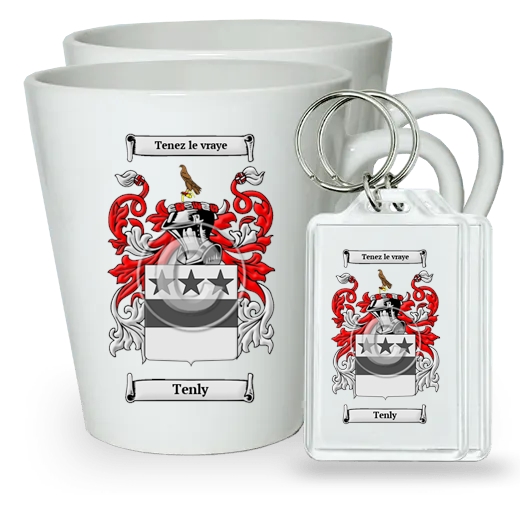 Tenly Pair of Latte Mugs and Pair of Keychains