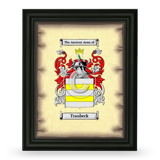 Traubeck Coat of Arms Framed - Black