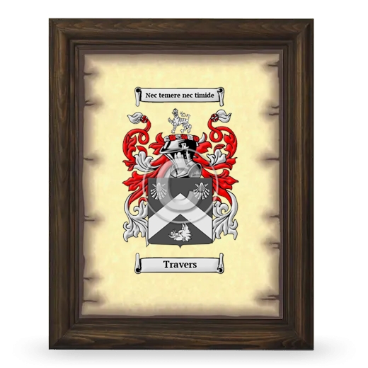 Travers Coat of Arms Framed - Brown