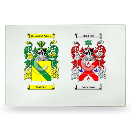 Double Coat of Arms Glass Cutting Board