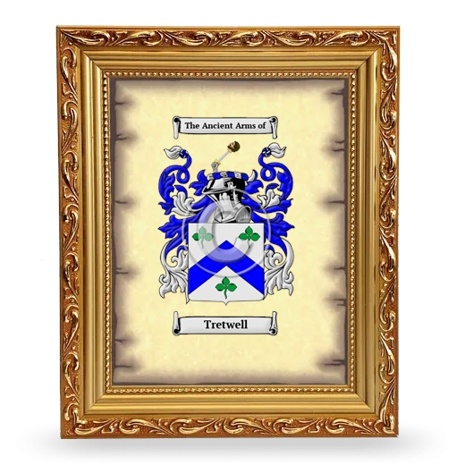 Tretwell Coat of Arms Framed - Gold