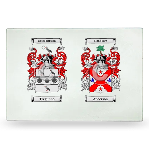 Double Coat of Arms Glass Cutting Board