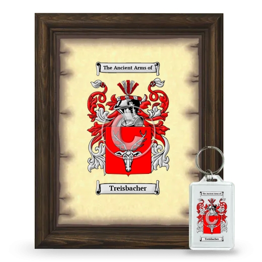 Treisbacher Framed Coat of Arms and Keychain - Brown