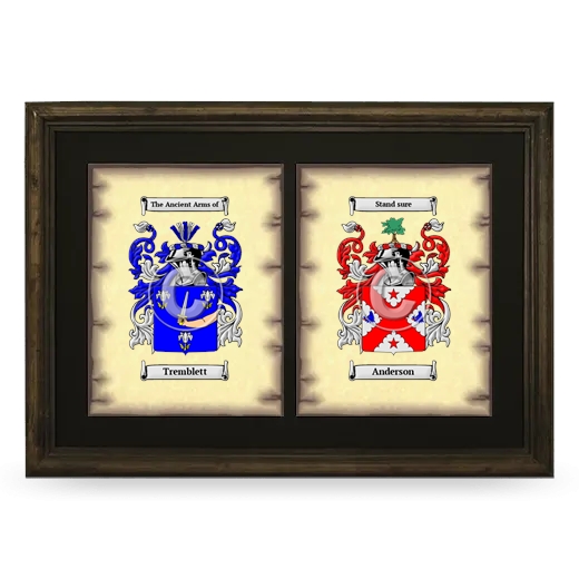 Double Coat of Arms Framed - Brown