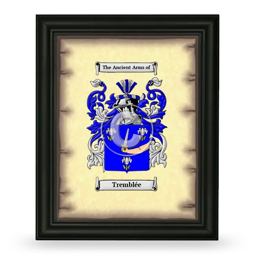 Tremblée Coat of Arms Framed - Black