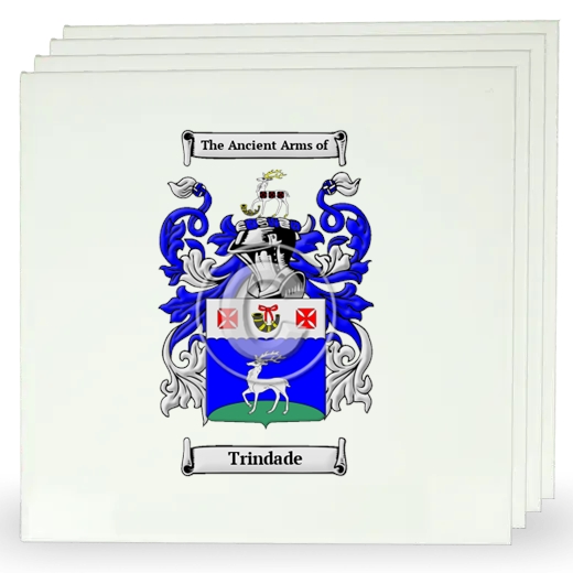 Trindade Set of Four Large Tiles with Coat of Arms