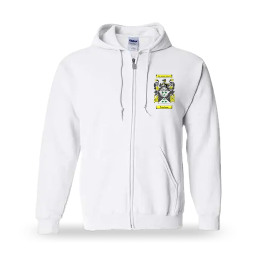 Traschum Unisex Coat of Arms Zip Sweatshirt - White