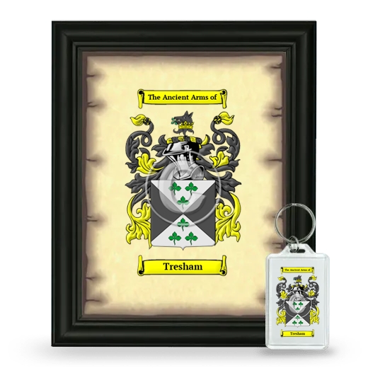 Tresham Framed Coat of Arms and Keychain - Black