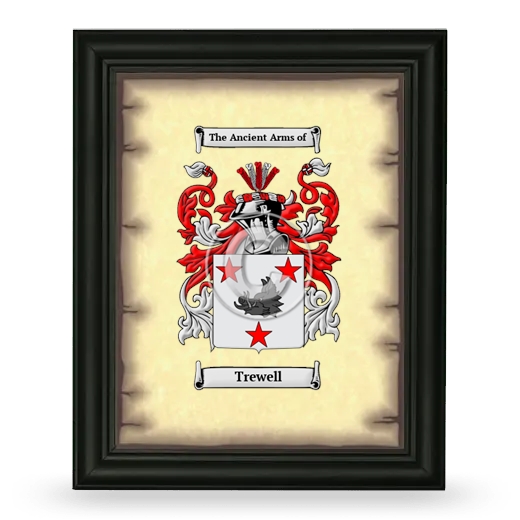 Trewell Coat of Arms Framed - Black