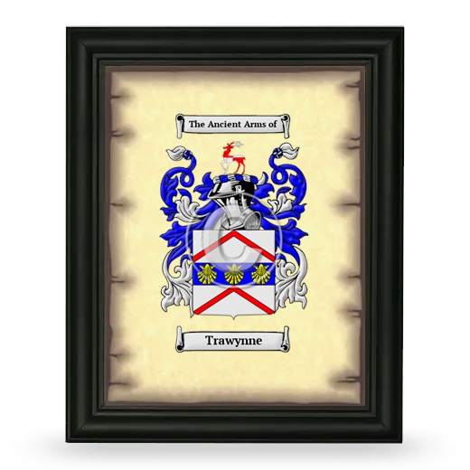 Trawynne Coat of Arms Framed - Black