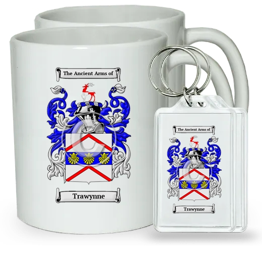 Trawynne Pair of Coffee Mugs and Pair of Keychains