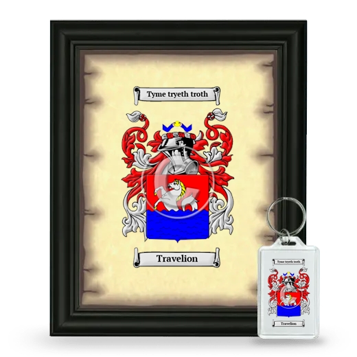 Travelion Framed Coat of Arms and Keychain - Black