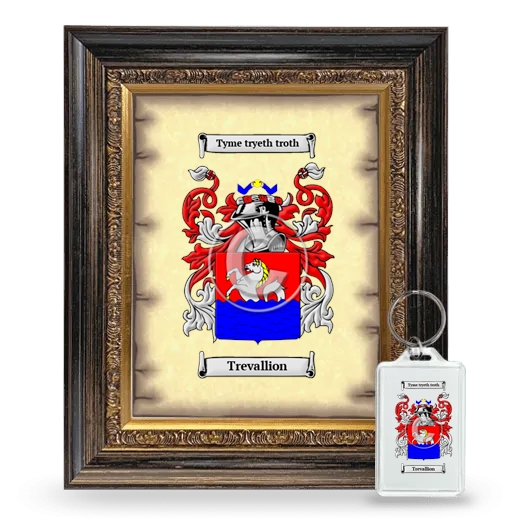 Trevallion Framed Coat of Arms and Keychain - Heirloom