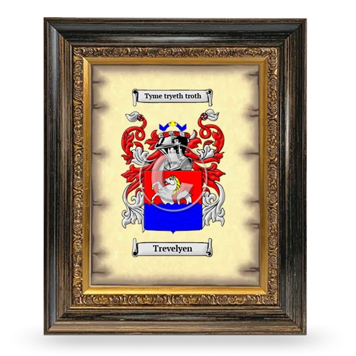 Trevelyen Coat of Arms Framed - Heirloom