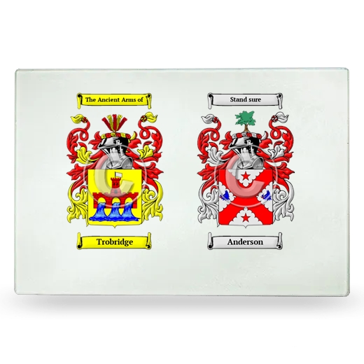 Double Coat of Arms Glass Cutting Board