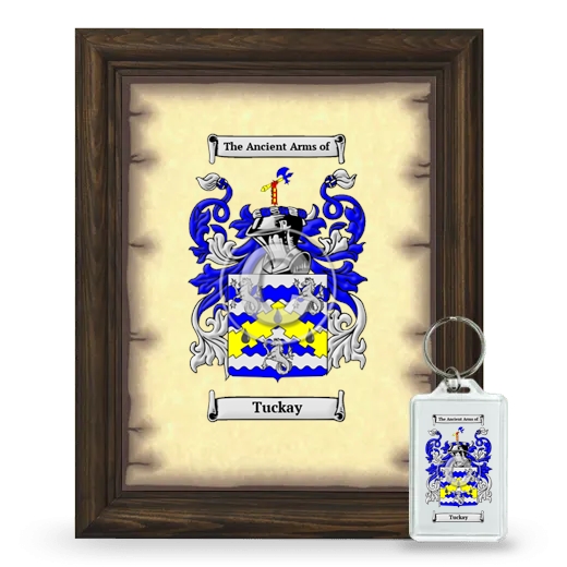 Tuckay Framed Coat of Arms and Keychain - Brown