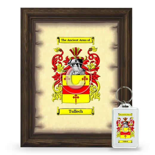 Tullech Framed Coat of Arms and Keychain - Brown