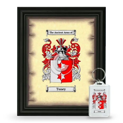 Tuney Framed Coat of Arms and Keychain - Black