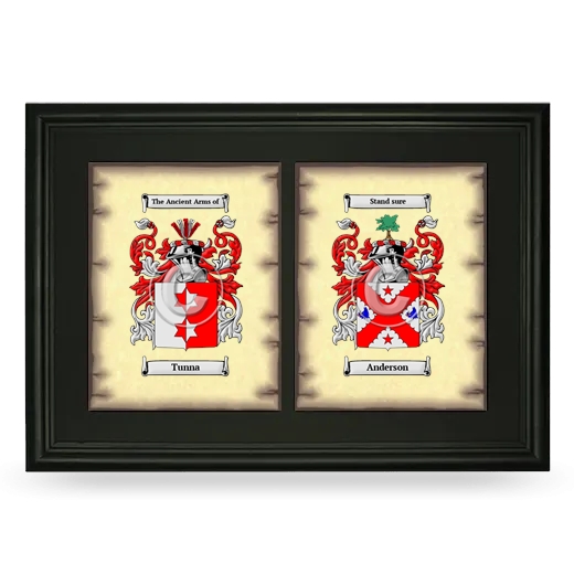 Double Coat of Arms Framed - Black