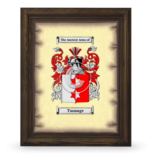 Tunnage Coat of Arms Framed - Brown