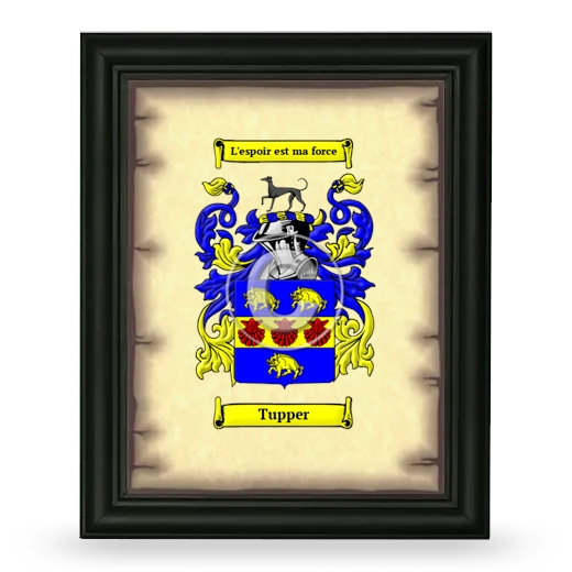 Tupper Coat of Arms Framed - Black