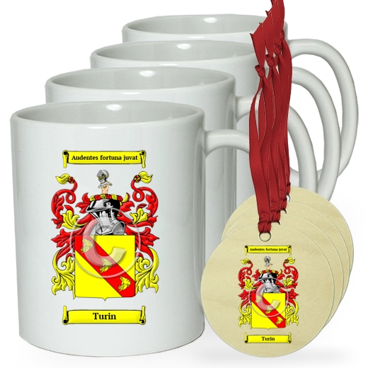 Turin Set of 4 Classic Mugs and Ornaments