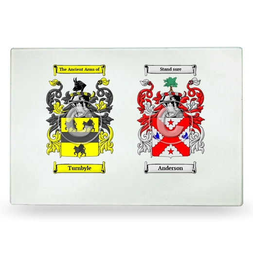 Double Coat of Arms Glass Cutting Board