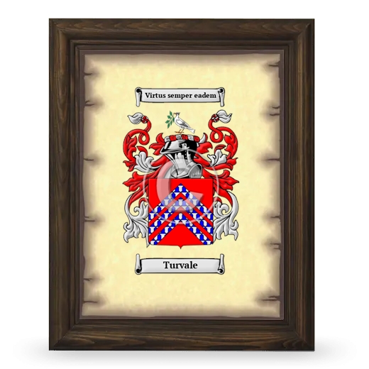 Turvale Coat of Arms Framed - Brown