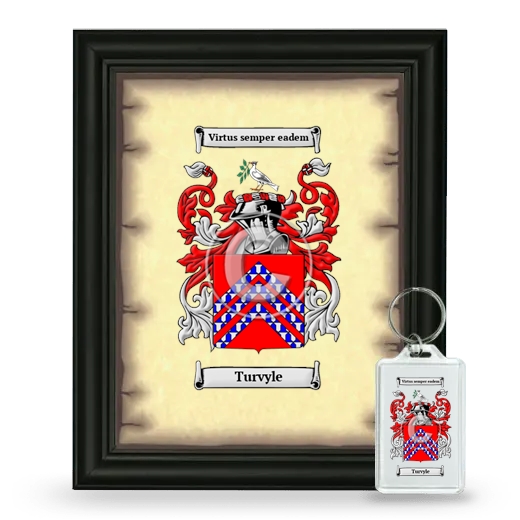 Turvyle Framed Coat of Arms and Keychain - Black