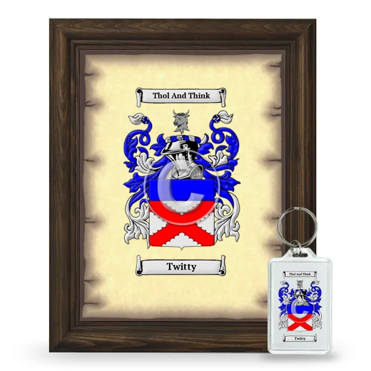 Twitty Framed Coat of Arms and Keychain - Brown