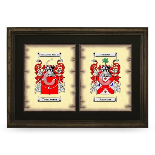 Double Coat of Arms Framed - Brown