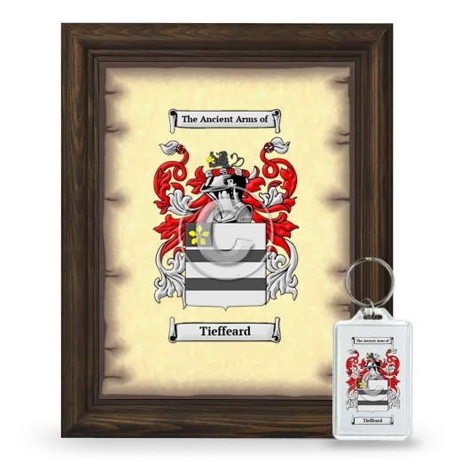 Tieffeard Framed Coat of Arms and Keychain - Brown